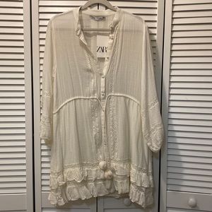 *NWT* Zara Cream Cotton Dress